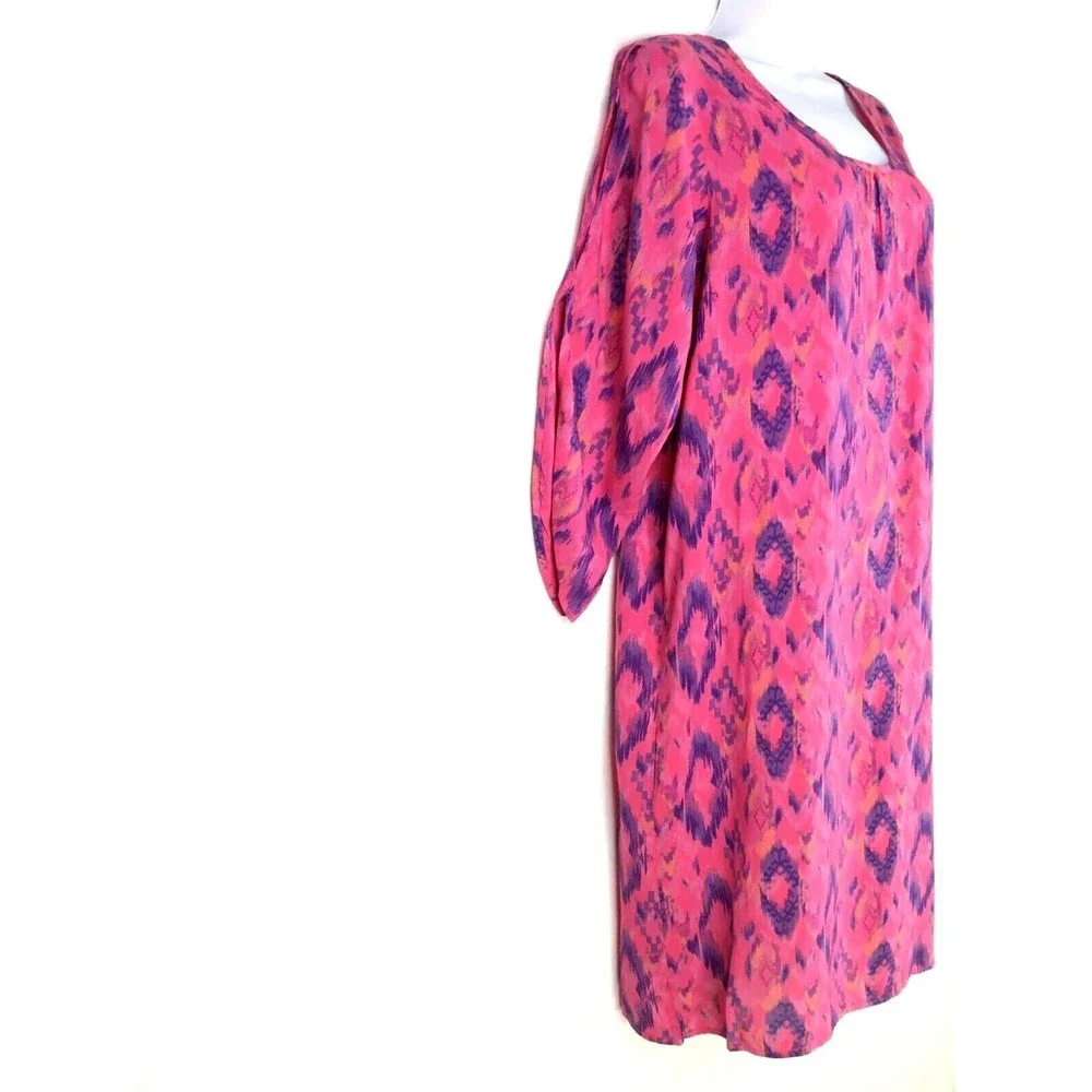 Fresh Produce Dress Size XS-Small Aztec Print Pink Rayon Open Sleeves #22494 - Picture 4 of 8